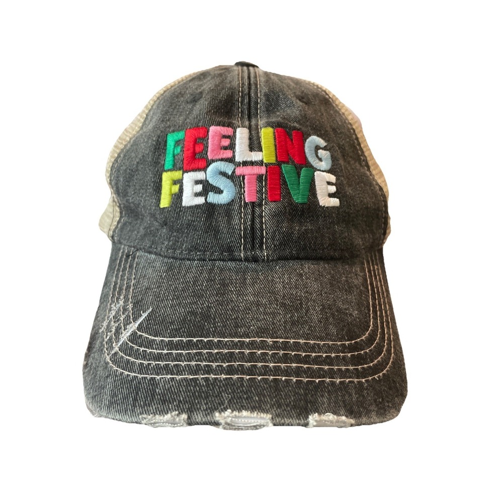 Katy Did Katydid Mesh distressed Women's Baseball Cap Adjustable New